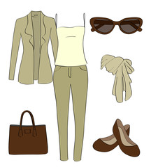 Вектор. Женская одежда