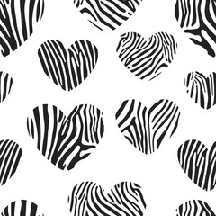 Seamless pattern with heart shapes