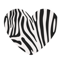 Heart shape, painted in the coloring Zebra