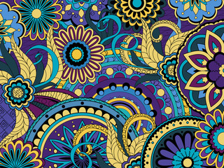 colorful floral background in boho style