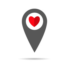 Pointer heart web icon