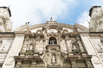 The Basilica Cathedral of Lima at sunset, it is a Roman Catholic