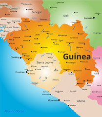 Obraz premium color map of Guinea