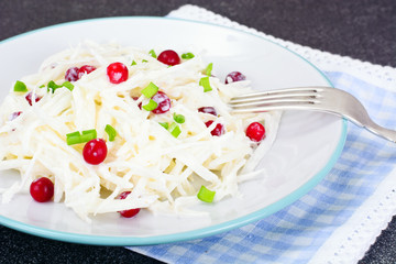 Dietary Salad from Daikon and Cranberry  Health Food