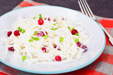 Dietary Salad from Daikon and Cranberry  Health Food