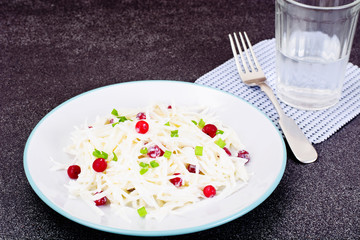 Dietary Salad from Daikon and Cranberry  Health Food