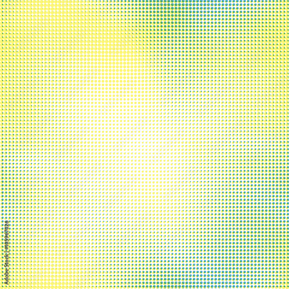Poster halftone seamless vector background. abstract halftone effect with colored dots on white background