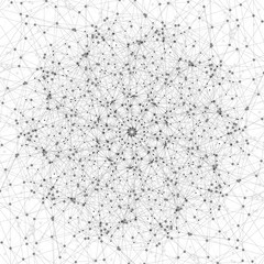Molecule structure, molecular construction with connected lines and dots, scientific or digital design pattern on white background, vector illustration