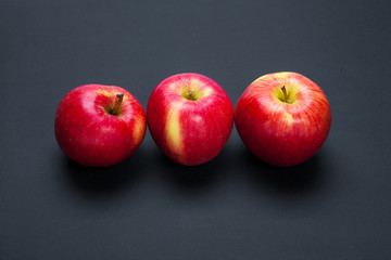 red apple isolated on a black background