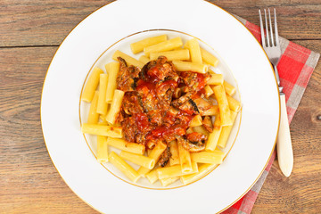 Tortellini with Tomato Paste, Sardines Fish,  Spices and Soy Sau