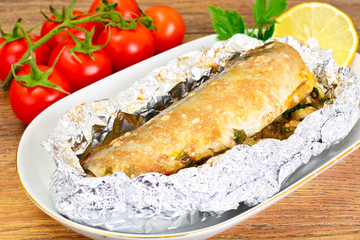 Mackerel Stuffed with Celery and Parsley in a Sauce of Coconut M