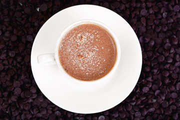 Chocolate for Baking, Confectionery, Decor with cup of Cappuccin