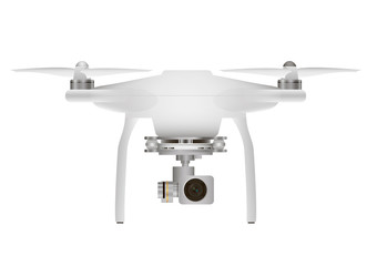 aerial white drone with a camera