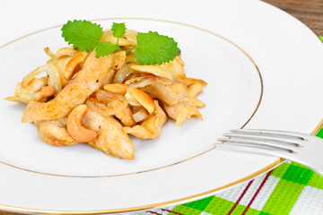 Chicken with Cashew Nuts and Soy Sauce. Asian Cuisine
