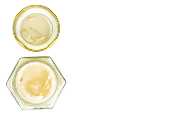 Glass Jar with Cream Honey Bee