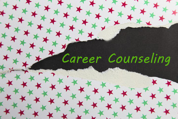 Career counseling written torn paper