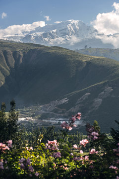 Bautiful snowy mountains in Huaraz, Peru, South America.