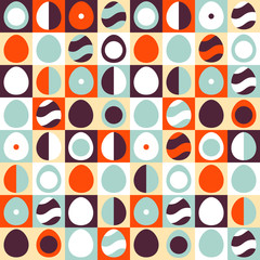 Easter eggs seamless pattern. Retro style geometric abstract sha - 105969834