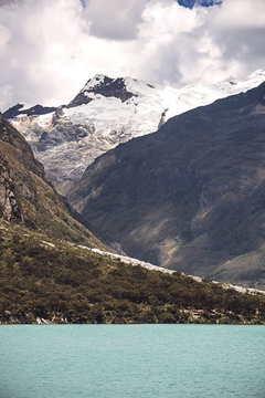 Huaraz, Peru, Huandoy mountain and Paron lake