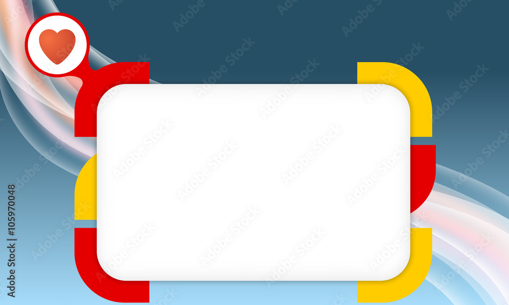 Poster vector box to fill your text and heart symbol