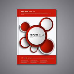 Brochures book or flyer with abstract red circles template