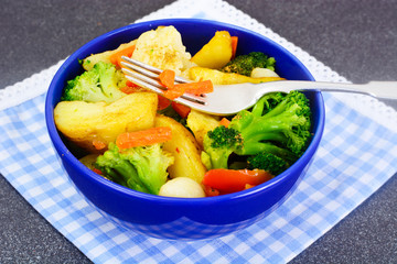 Steamed Vegetables Potatoes, Carrots, Cauliflower, Broccoli