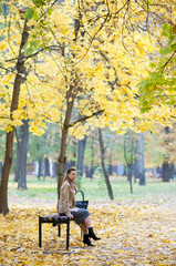 girl in autumn park
