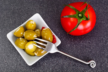 Green Olives Stuffed with Cheese