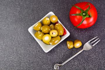 Green Olives Stuffed with Cheese