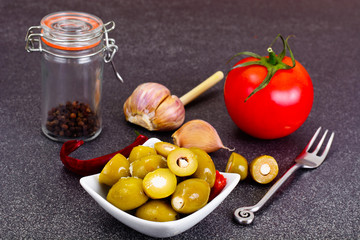 Green Olives Stuffed with Cheese