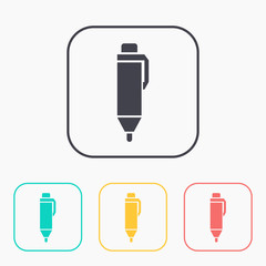 color icon set of pen