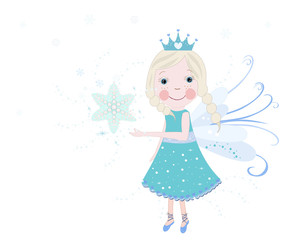 Cute snow fairy tale vector background