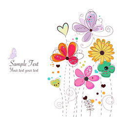 Cute snow fairy tale vector background