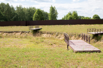 dry pond with berths in park