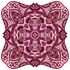 Vector color mandala. Mehndi style.
