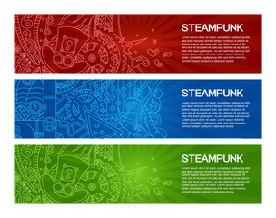 Steampunk Doodle Banner Headers