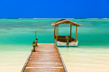 Boat on Maldives island