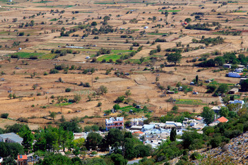 Obraz premium Lassithi Plateau. Agricultural area of Crete