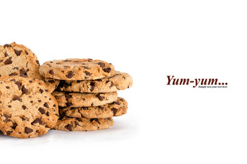 Lots of delicious homemade choc chip cookies