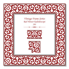 Vintage 3D frame 201 Red Flower Kaleidoscope