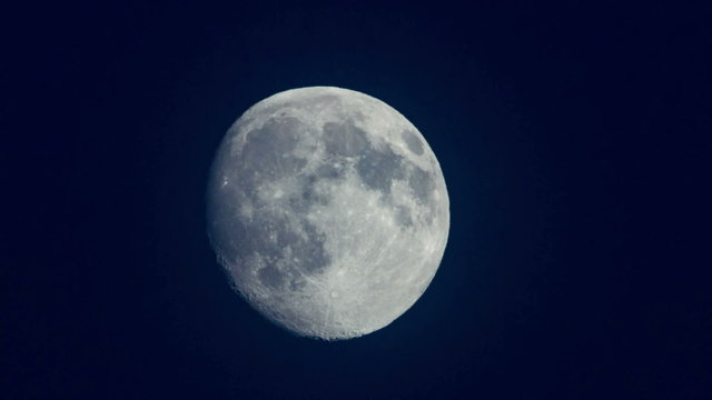 Moon on dark sky close-up view
