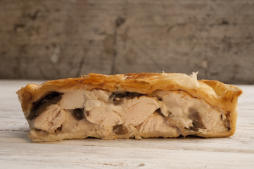 Cross Section of Chicken and Mushroom Pie