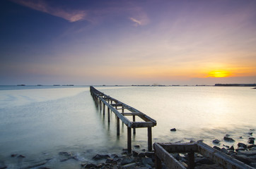 Fototapeta premium Beautiful Sunrise view at fisherman jetty
