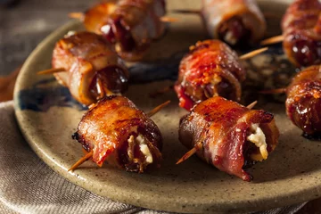 Deurstickers Homemade Bacon Wrapped Dates © Brent Hofacker