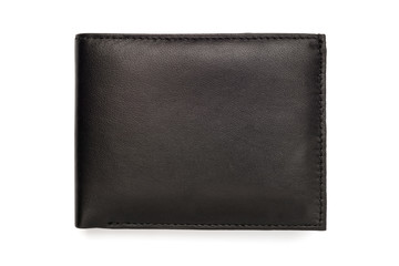 Folded Smooth Black Leather Wallet