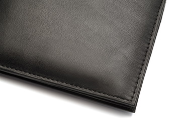 Black Fine Grain Leather Wallet with Latch