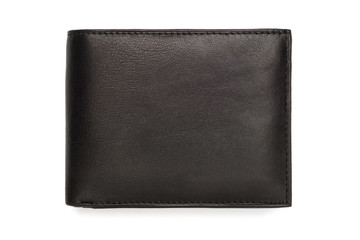 Folded Fine Grain Black Leather Wallet