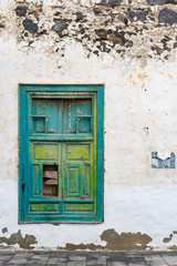 Aged and ancient window on Lanzarote island