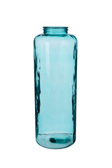 Turquoise Cylindrical Crystal Vase