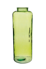 Green Cylindrical Crystal Vase